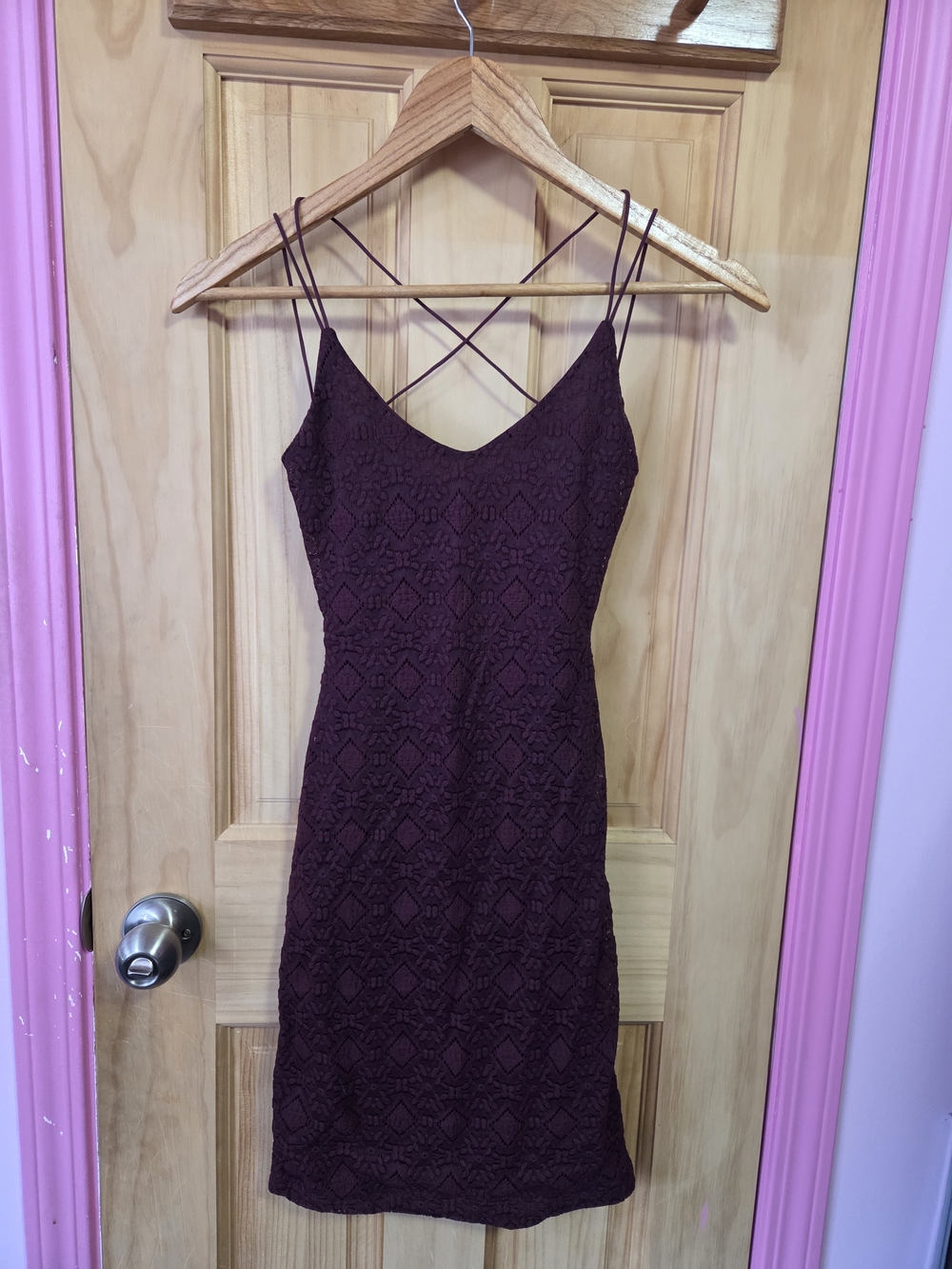 Eclipse Plum Lace Spaghetti Strap Dress